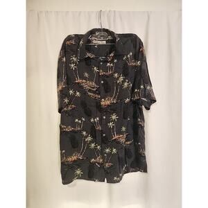 Batik Bay Mens Hawaiian Button Up Shirt Size M Collared Multi Color Short Sleeve